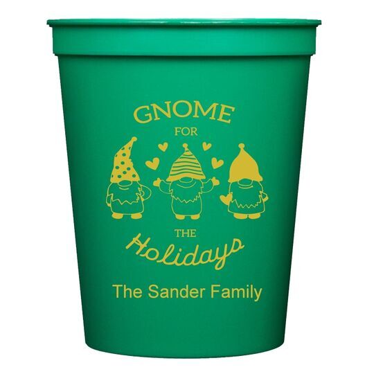 Gnome For The Holidays Stadium Cups